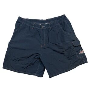Fishworks Shorts Mens 40 Blue Fishing Cargo Nylon Performance BoardShorts Trunks